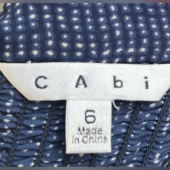 Cabi blue/white tiny squares 2-piece pant suit. Top-straps, flared below waist,S - Picture 3 of 16